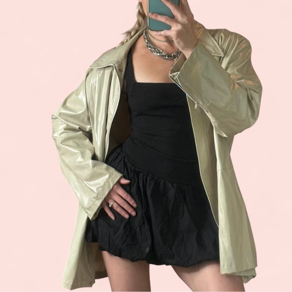 Louise Paris Beige Faux Leather Jacket